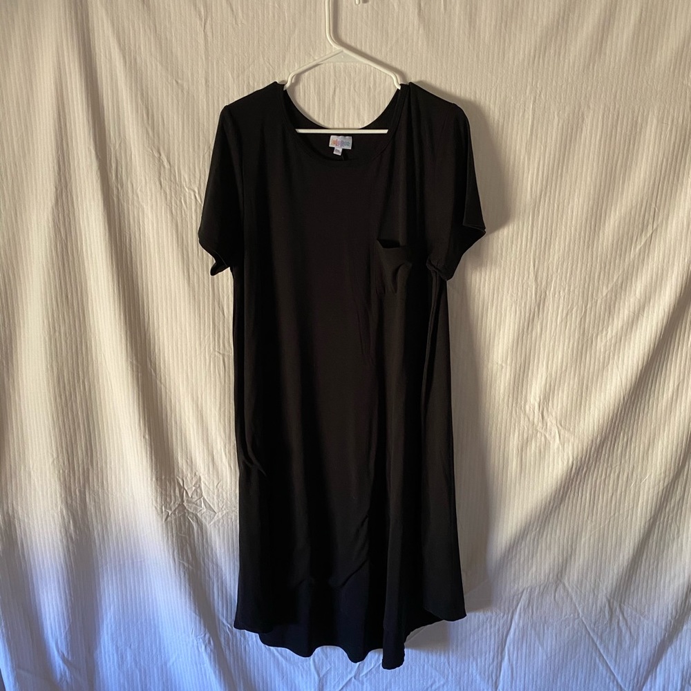 Black Plus Size High Low Hem Swing Dress